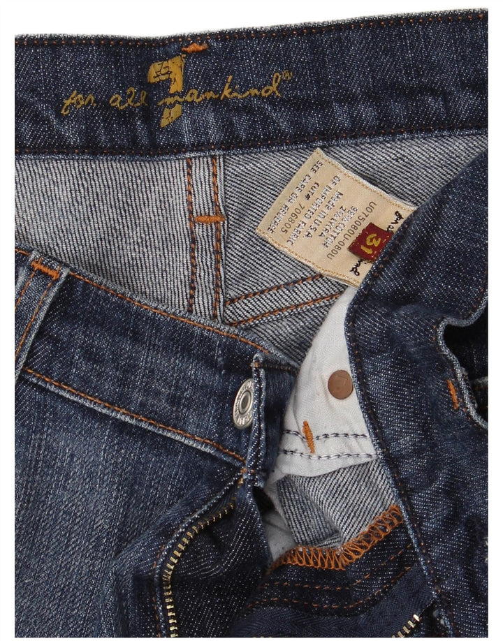 7 For All Mankind Damen Bootcut-Jeans W31 L30 Blaue Baumwolle