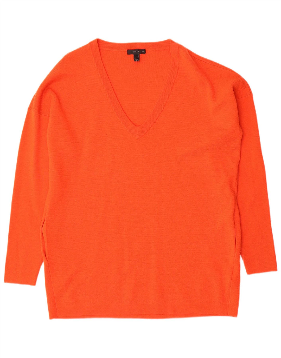 J. Crew Damen Langer, übergroßer Pullover mit V-Ausschnitt, Gr. 10, Größe S, Orange
