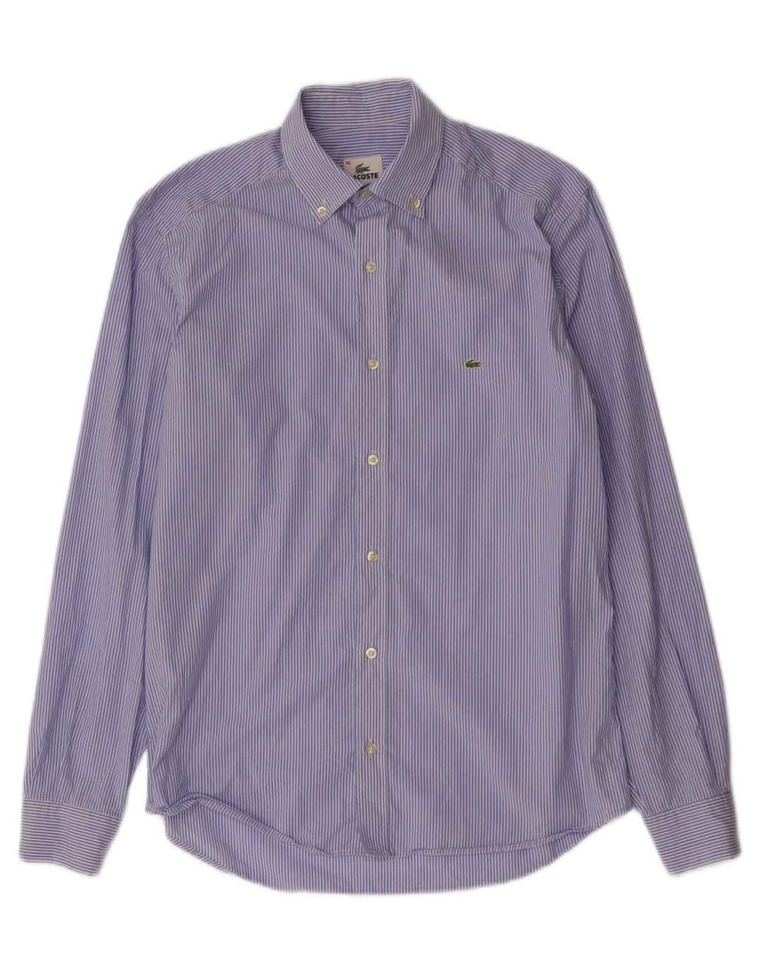 LACOSTE Mens Shirt Size 40 Medium Blue Pinstripe Cotton