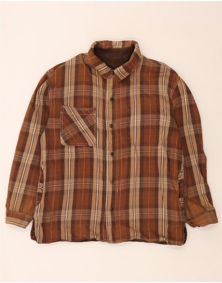 Diesel Herren Wendejacke UK 40 Großes braun kariertes Leder