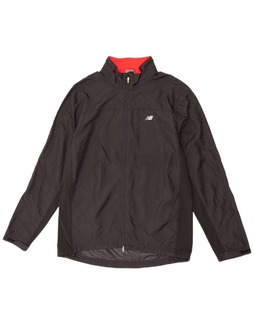 New Balance Herren-Trainingsanzug-Top-Jacke, großes schwarzes Polyester