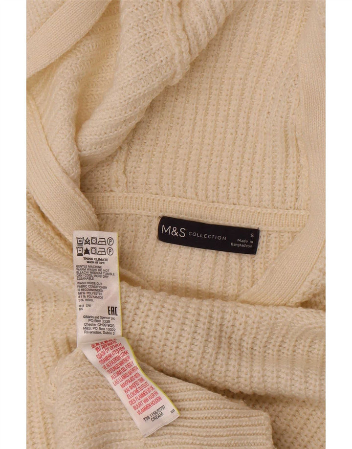 Marks & Spencer Damen-Pullover mit Kapuze, Gr. 10, Größe S, gebrochenes Weiß