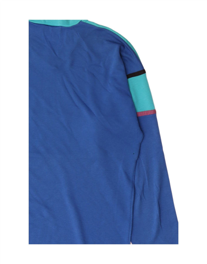 Crane Herren-Oberteil, langärmelig, IT 48/50, Mittelblau, Colourblock-Baumwolle