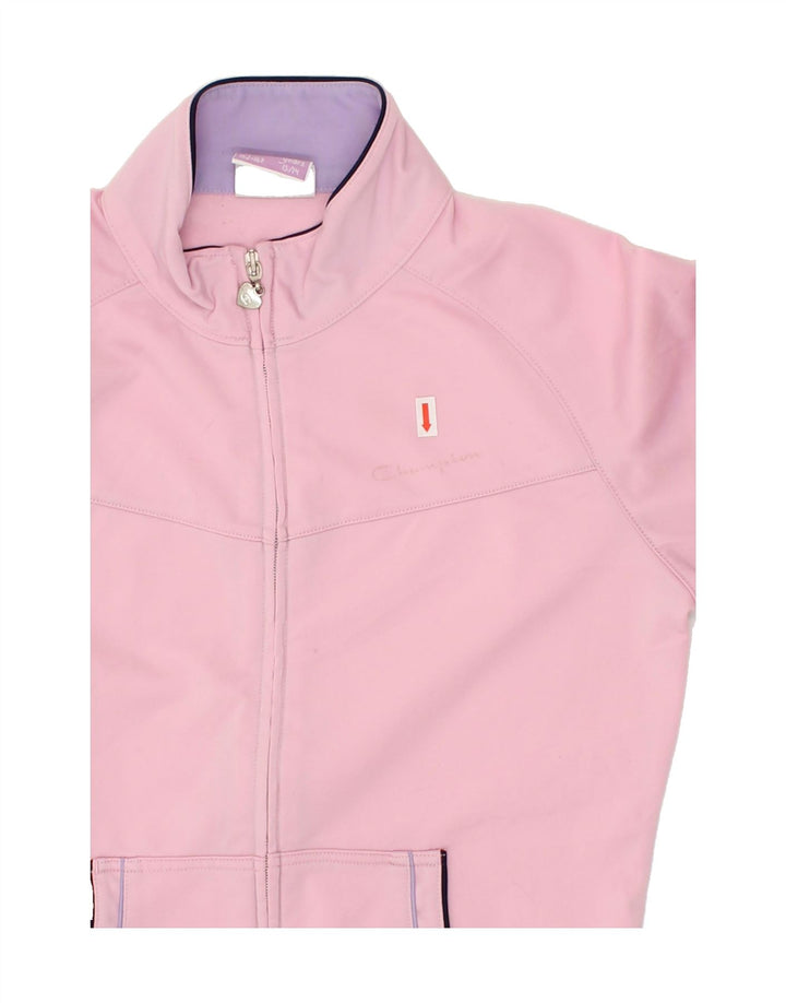 CHAMPION Girls Tracksuit Top Jacket 13-14 Years XL Pink Polyester Vintage Champion and Second-Hand Champion from Messina Hembry 