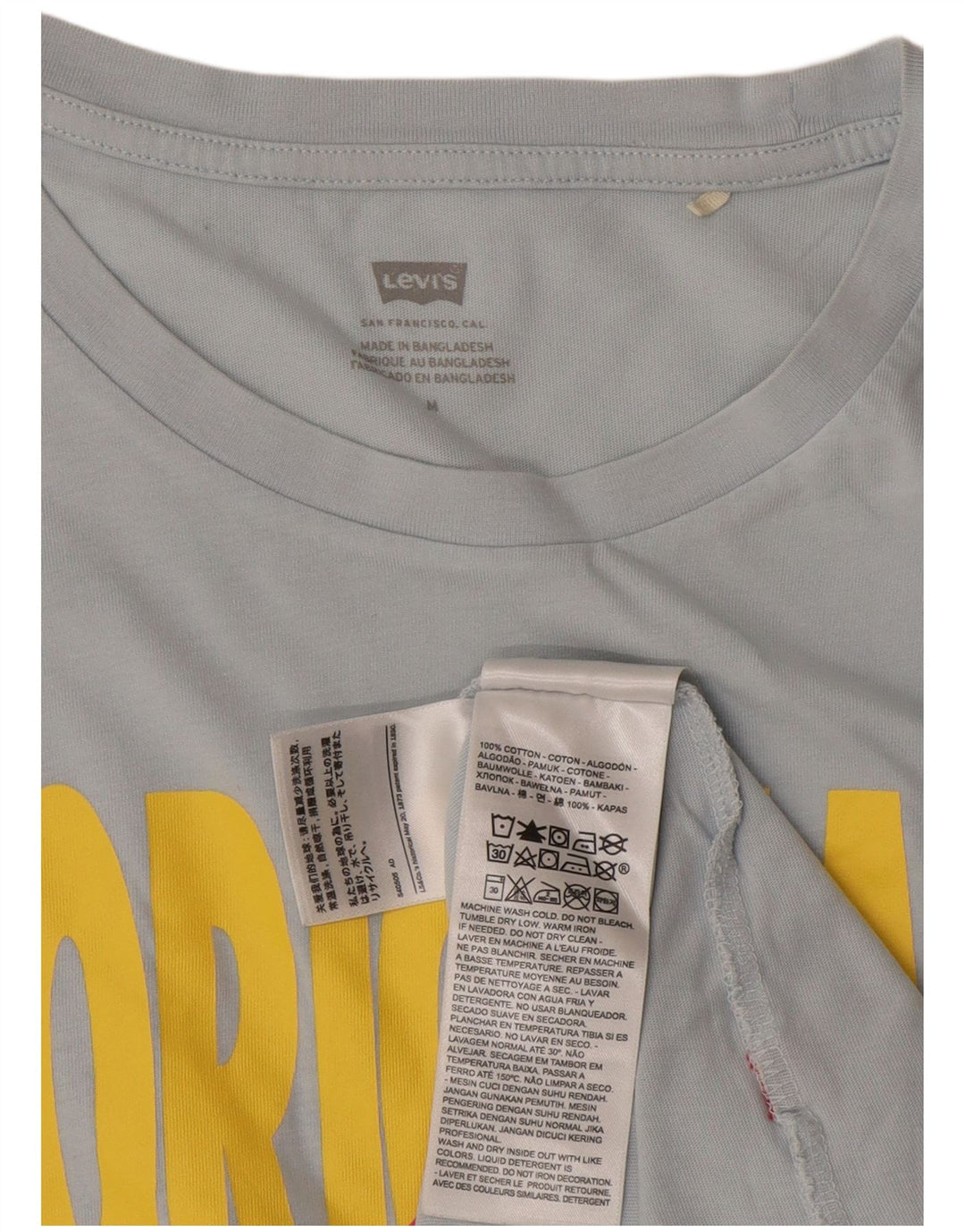 Levi's Womens Graphic T-Shirt Top UK 12 Mittelblaue Baumwolle