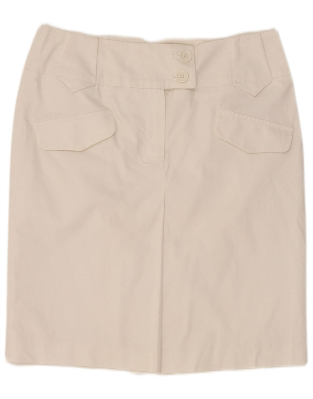 Gerader Rock für Damen von Marks & Spencer UK 12 Medium W30 Weiße Baumwolle