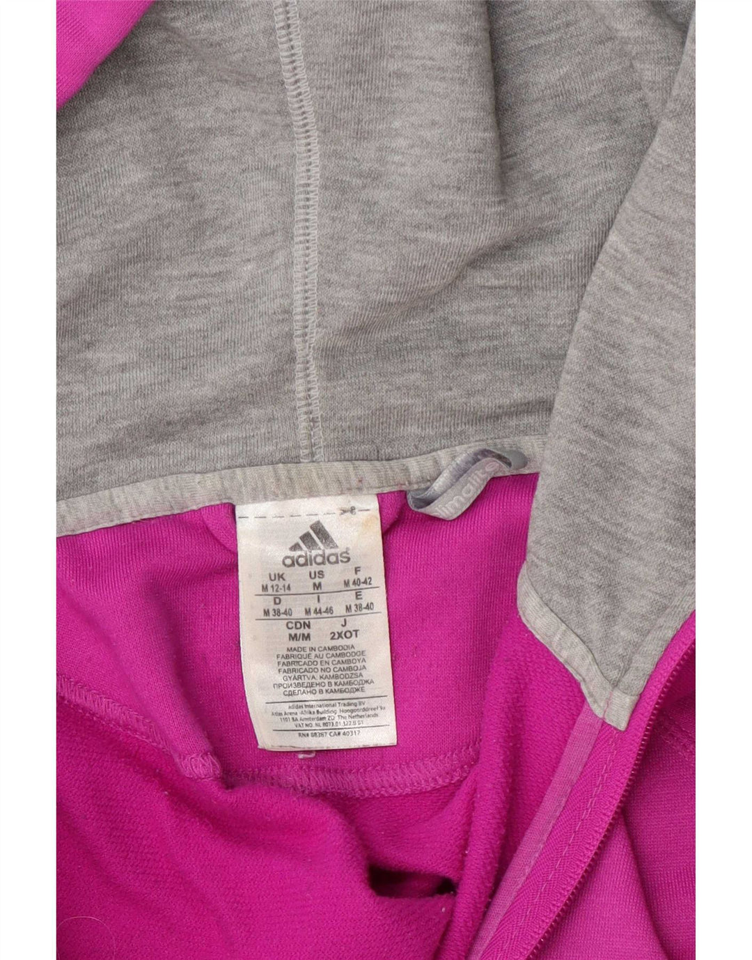 Adidas Damen Climalite Zip Hoodie Pullover UK 12/14 Mittelrosa Polyester