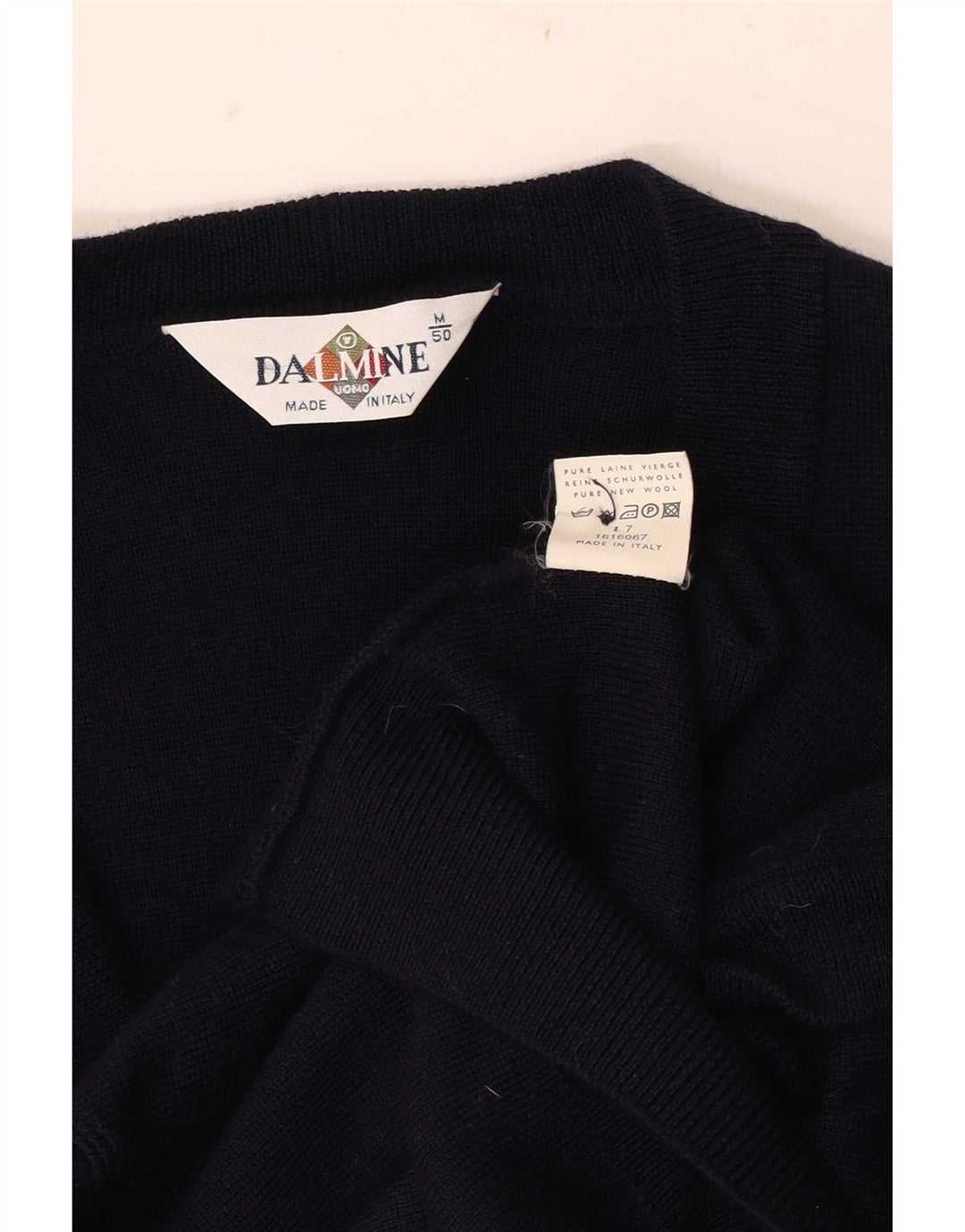 DALMINE Herren-Strickjacke IT 50 Mittelmarineblaue Schurwolle