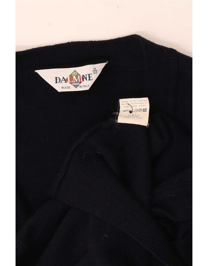 DALMINE Herren-Strickjacke IT 50 Mittelmarineblaue Schurwolle