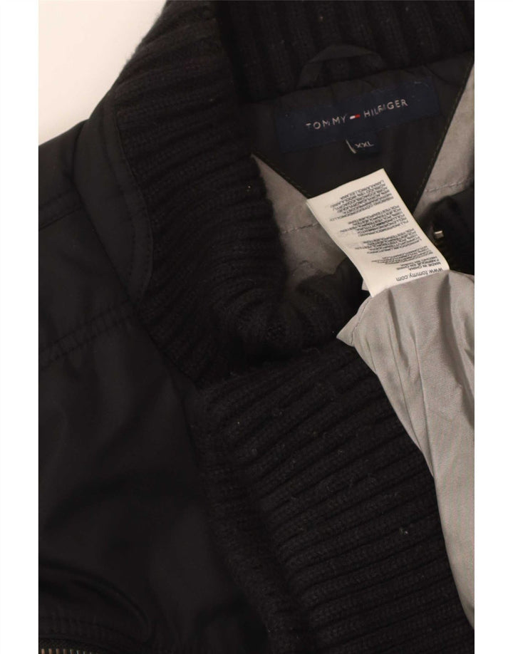 Tommy Hilfiger Herren Bomberjacke UK 44 2XL Schwarzes Nylon