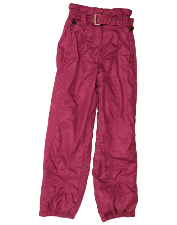 Vintage Damen Jogger Skihose UK 14 Großes Rosa Polyamid