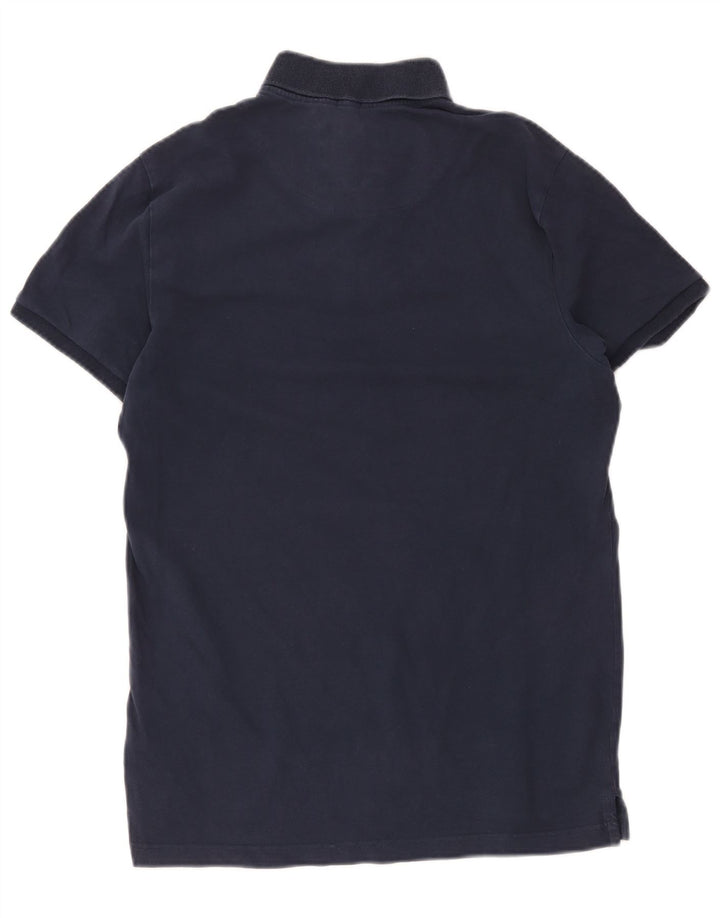 Hollister Herren-Poloshirt aus mittelblauer Baumwolle in Marineblau