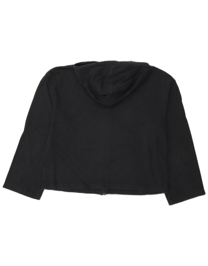 NIKE Damen-Kapuzenpullover mit Reißverschluss, UK 12, mittelschwarz, Baumwolle