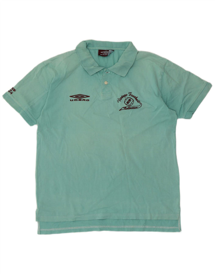 Umbro Herren-Poloshirt mit Grafik, groß, türkisfarbene Baumwolle