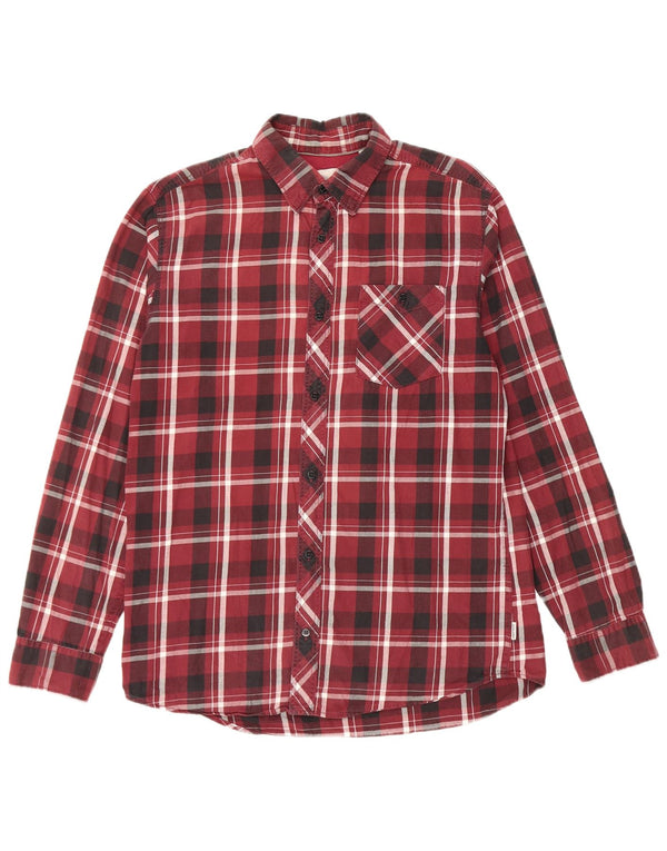 Jack & Jones Damen-Flanellhemd mit schmaler Passform, groß, burgunderrot, kariert, Baumwolle