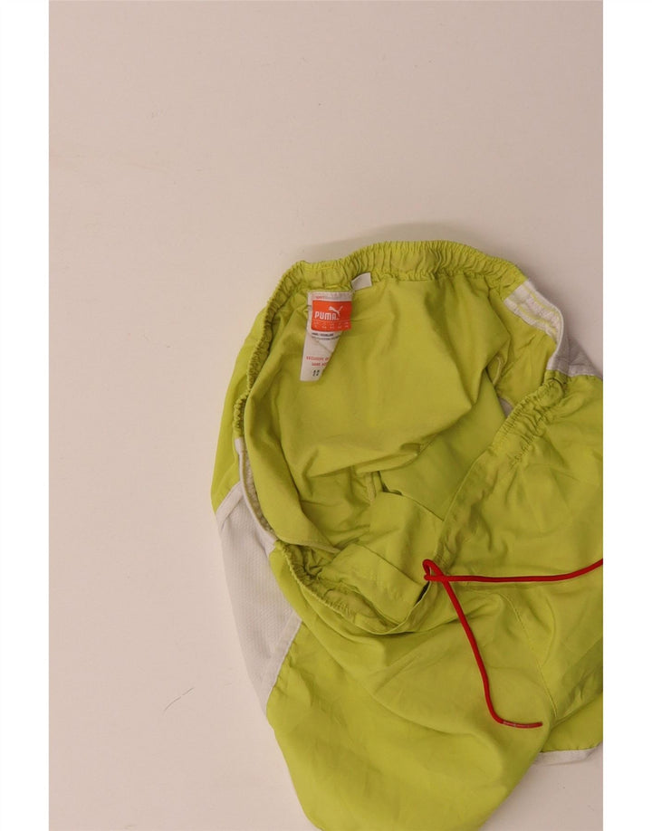 PUMA Damen Sportshorts UK 14 Large Gelbes Colourblock-Polyester