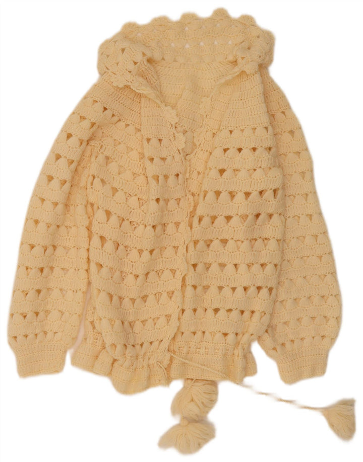 Vintage Damen Cardigan Pullover UK 12 Medium Beige