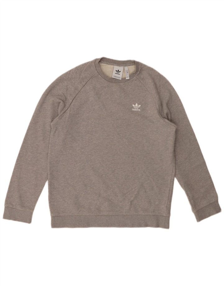 ADIDAS Herren Sweatshirt Pullover mittelgraue Baumwolle