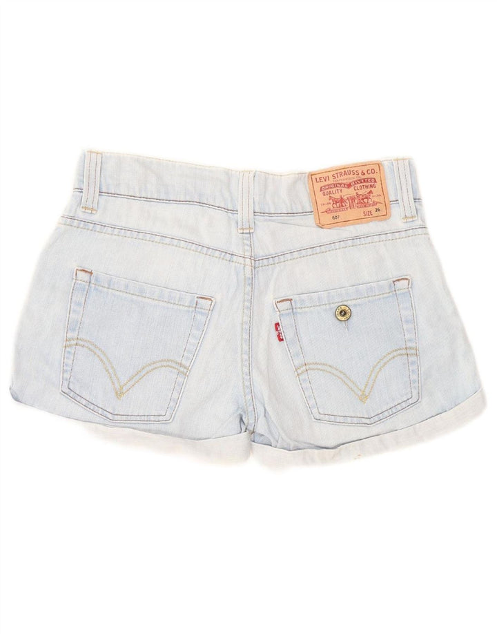 LEVI'S Womens 607 Denim Shorts W26 Small Blue Cotton