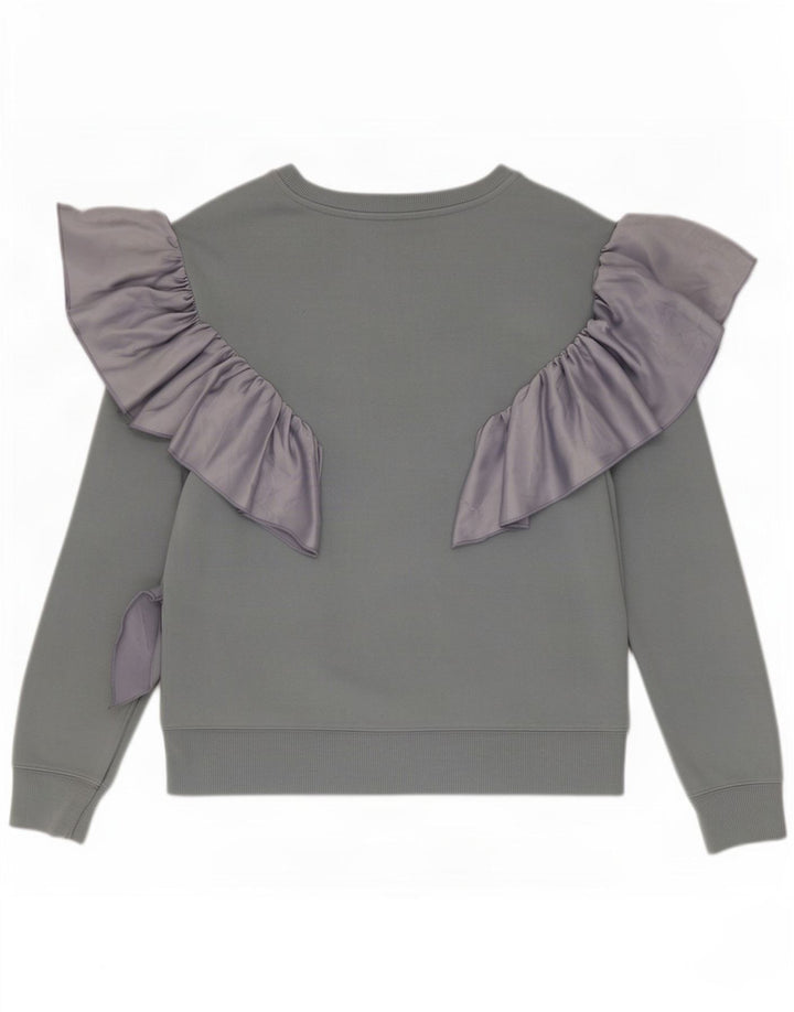 Topshop Damen-Sweatshirt-Pullover UK 10 Small Grau Polyester