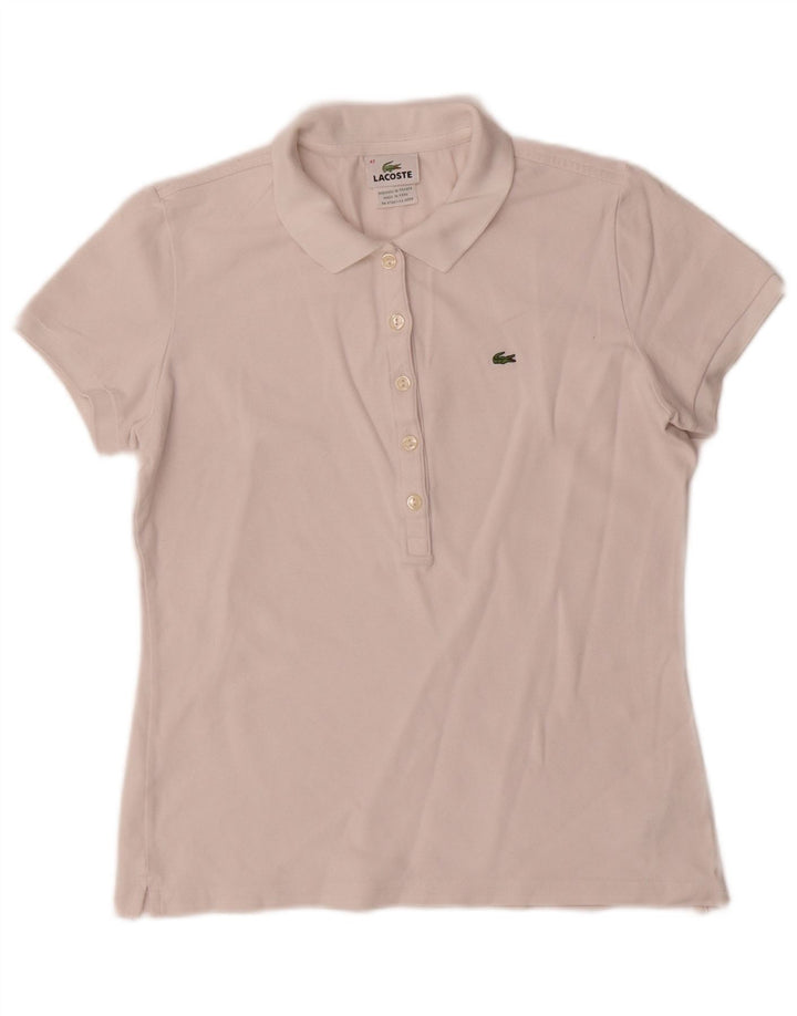 Lacoste Damen-Poloshirt, Größe 42, große weiße Baumwolle