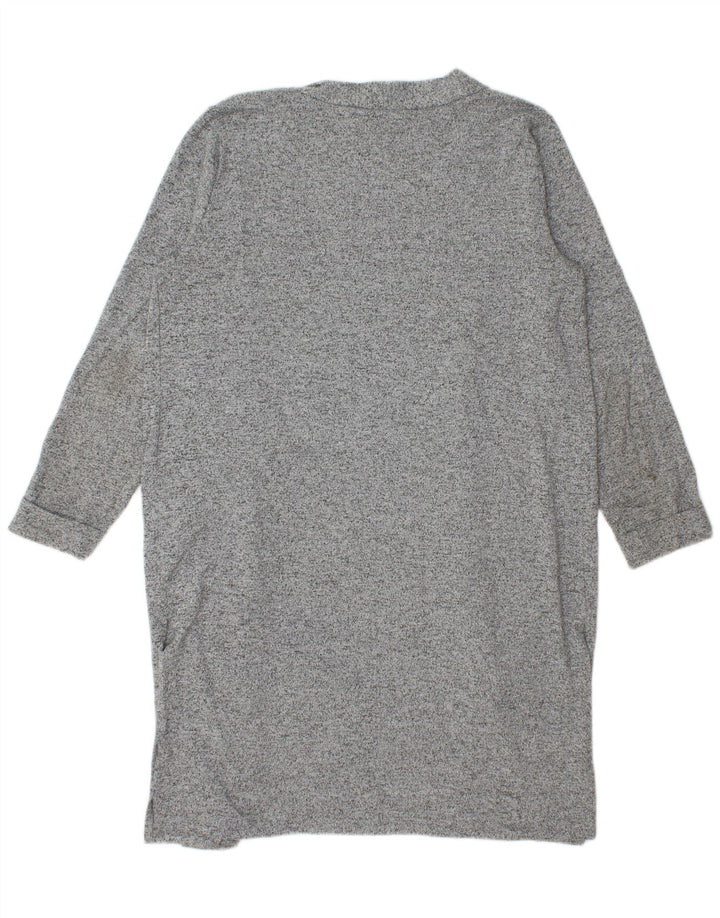 Lipsy Damen Longline-Cardigan-Pullover UK 16 Large Grau geflecktes Polyester