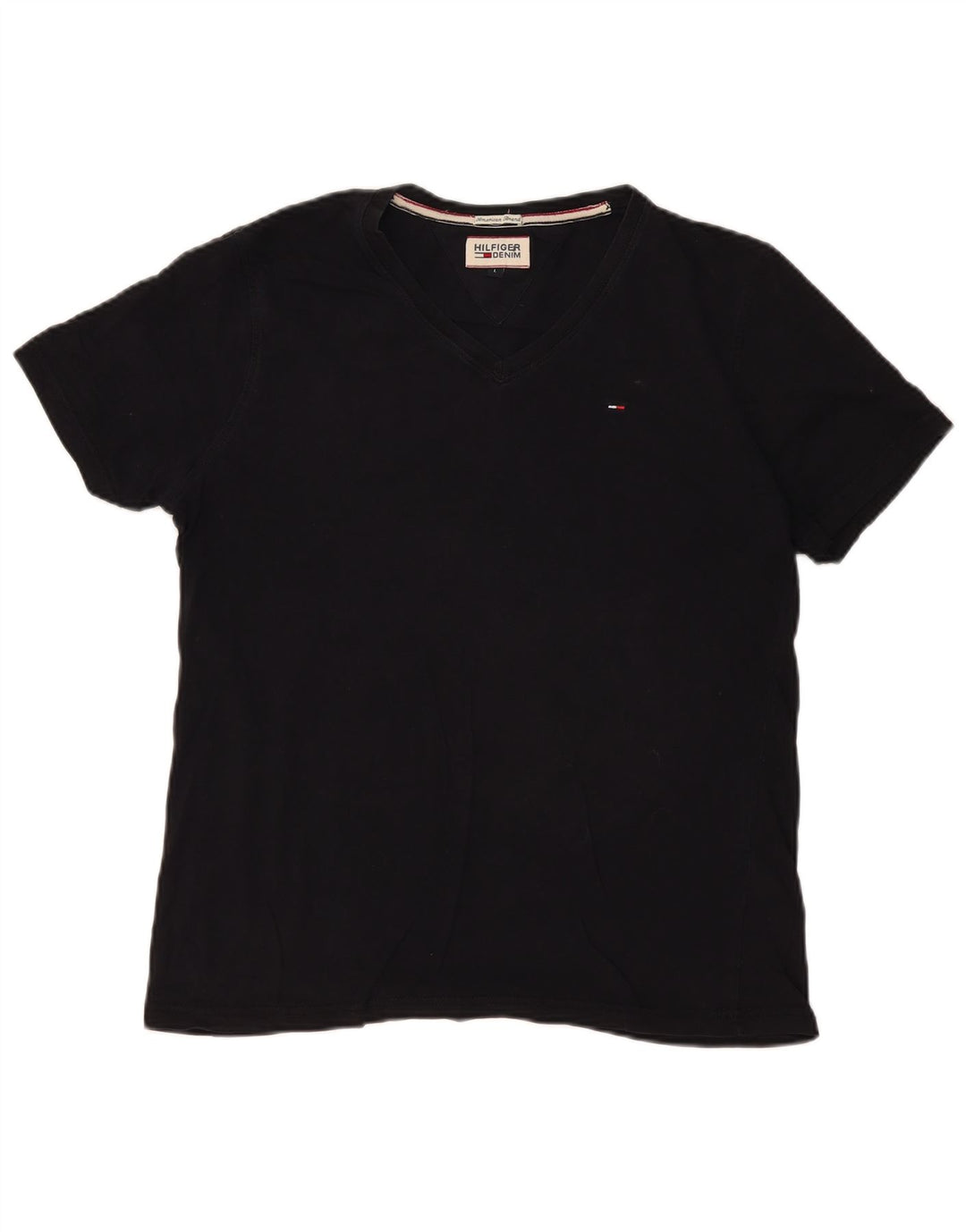 Tommy Hilfiger Herren T-Shirt Top Large Schwarz Baumwolle