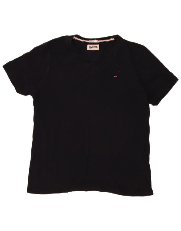 Tommy Hilfiger Herren T-Shirt Top Large Schwarz Baumwolle