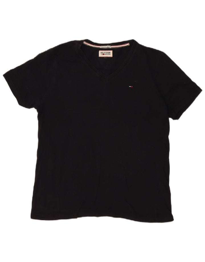 Tommy Hilfiger Herren T-Shirt Top Large Schwarz Baumwolle