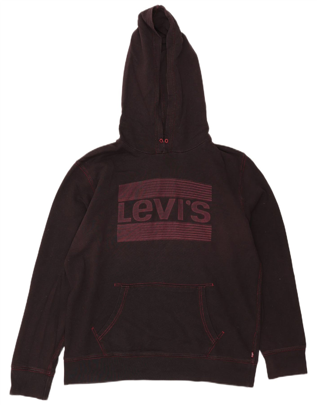 Levi's Herren-Pullover mit grafischem Kapuzenpullover, groß, aus schwarzer Baumwolle
