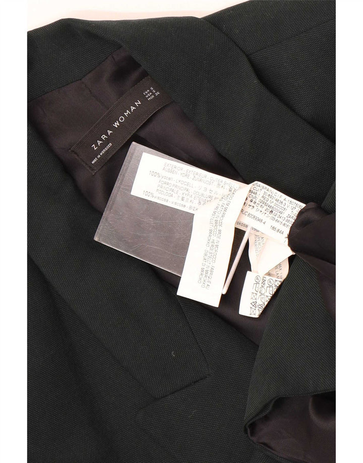 Zweireihiger Blazer für Damen von Zara, Gr. 10, Größe S, Grün, Lyocell