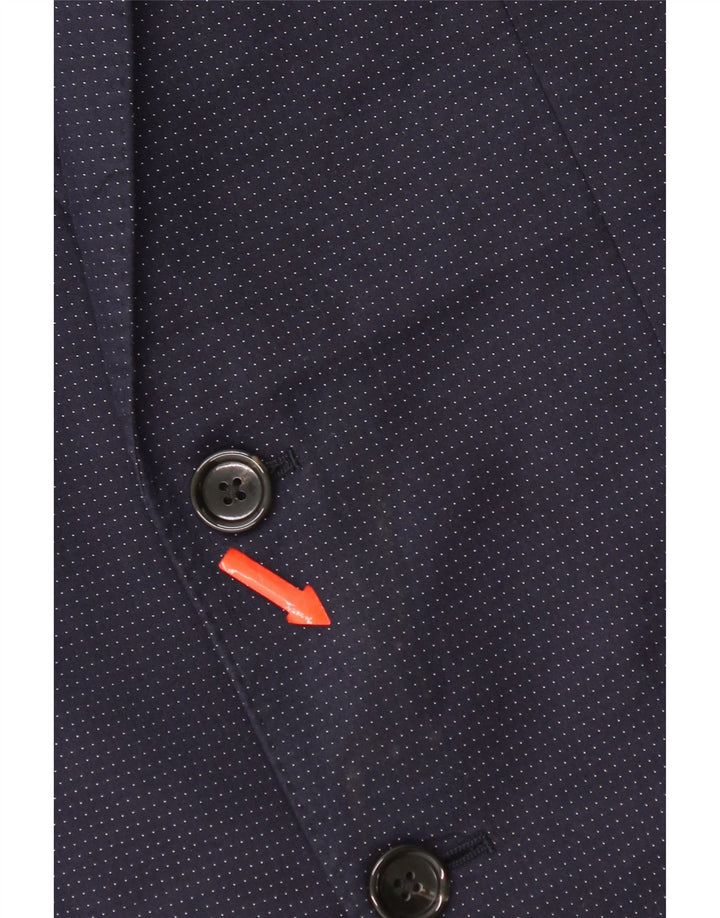 J. Crew Herren Ludlow 2-Knopf-Blazerjacke UK 36 Small Marineblau gepunktet