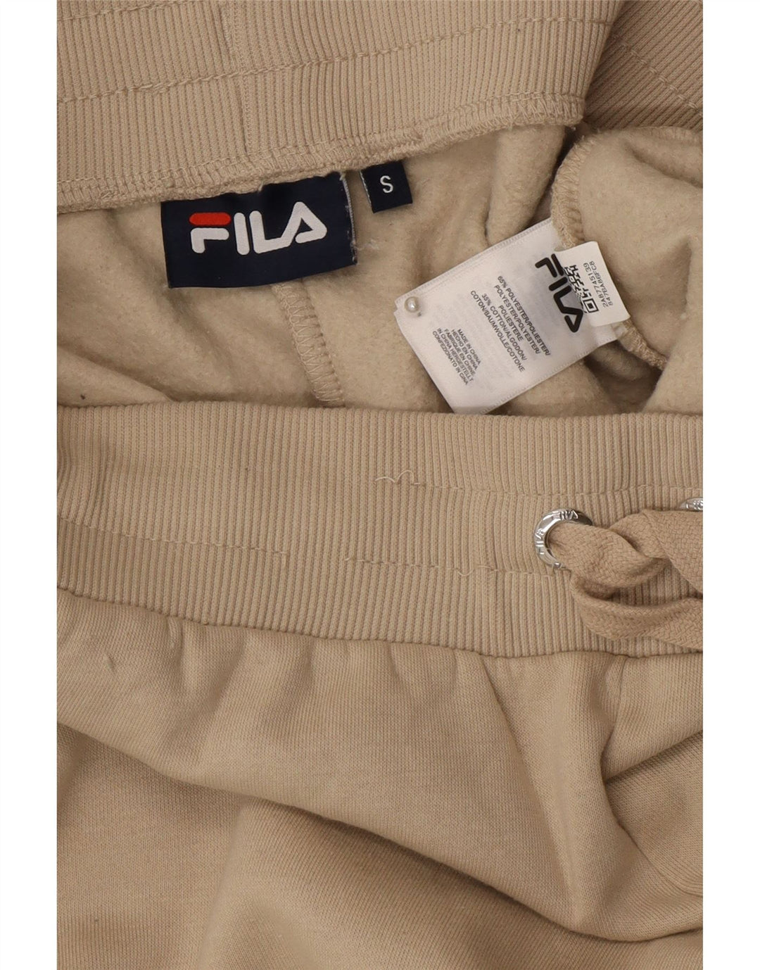 Fila Damen-Trainingsanzug mit Grafik, Jogginghose, UK 10, Größe S, Beige, Polyester