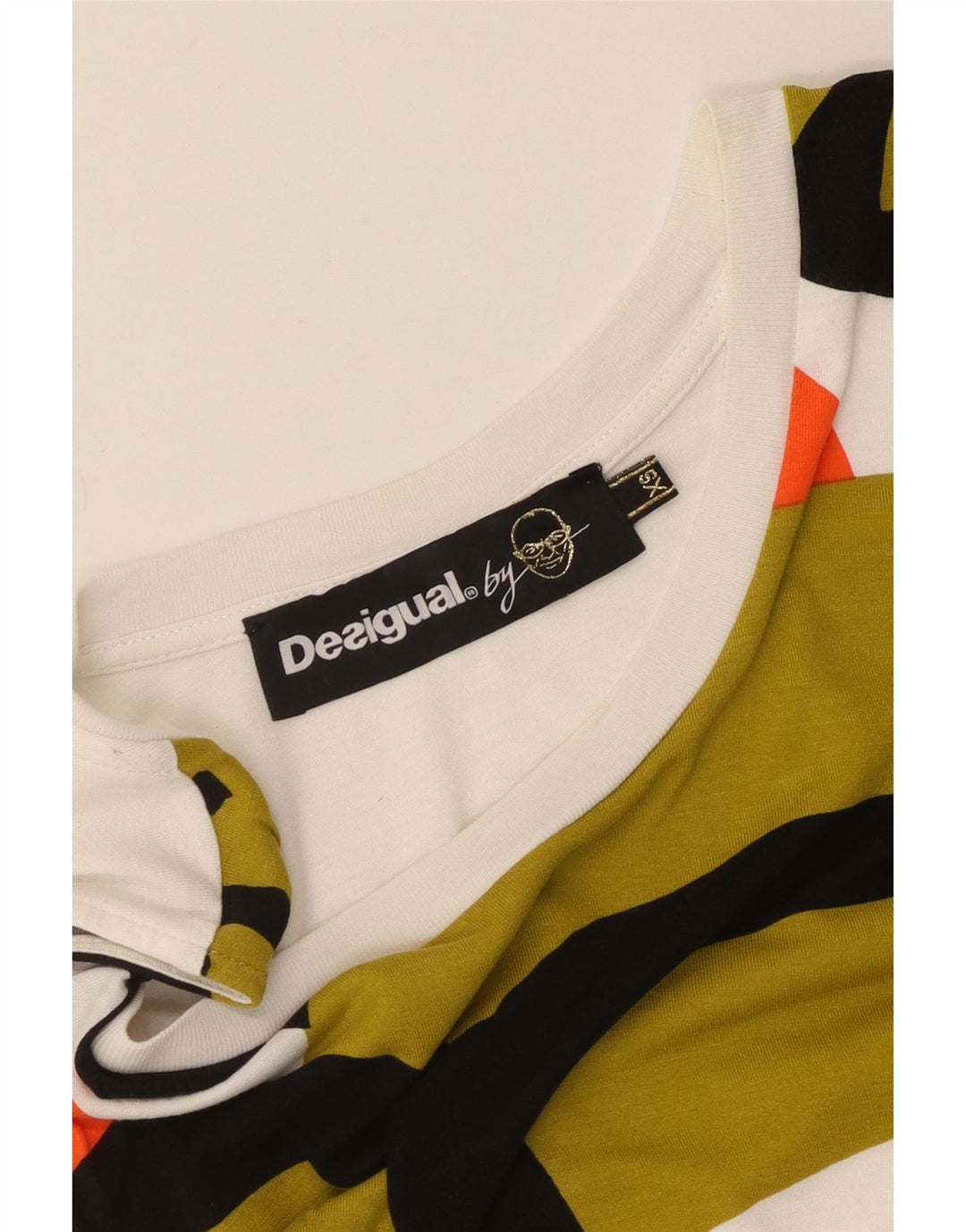 Desigual Damen Asymmetrisches ärmelloses Blusenoberteil UK 4 XS Weiß Geometrisch