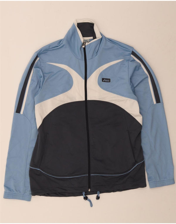 Asics Herren-Trainingsanzug-Top-Jacke, groß, blau, Farbblock