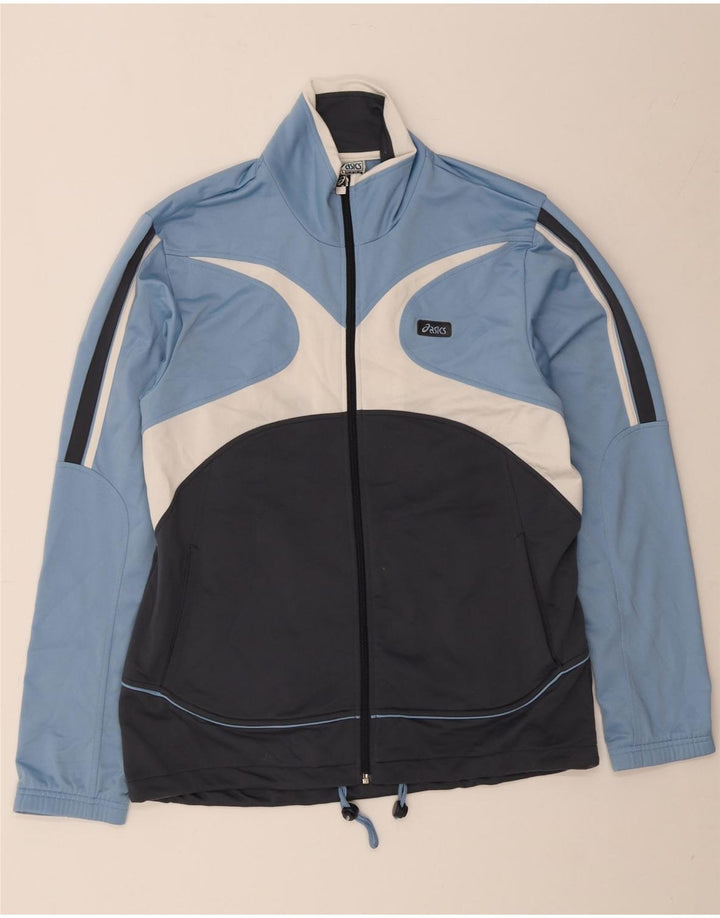 Asics Herren-Trainingsanzug-Top-Jacke, groß, blau, Farbblock