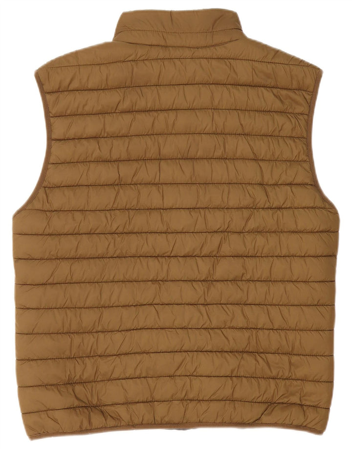 Zara Herren Wattierte Weste UK 40 Large Khaki Polyester