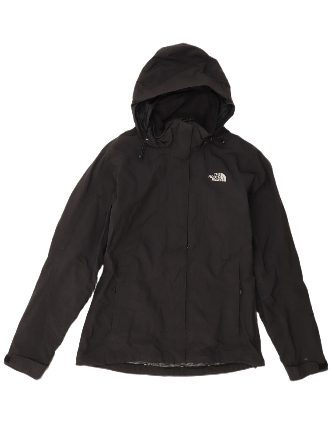 The North Face Damen-Regenjacke mit Kapuze, UK 10, Größe S, schwarzes Nylon