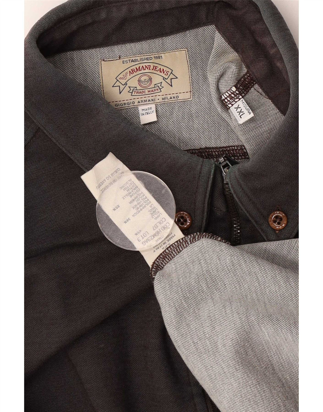 Armani Jeans Herrenhemd 2XL Braune Wolle