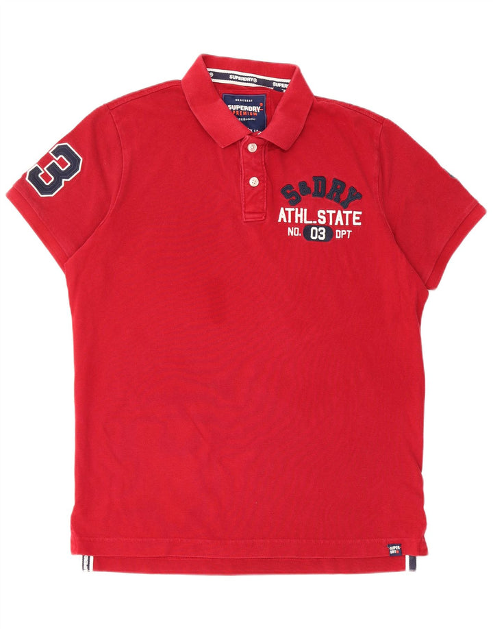 Superdry Herren-Poloshirt mit Grafik, 2XL, rote Baumwolle