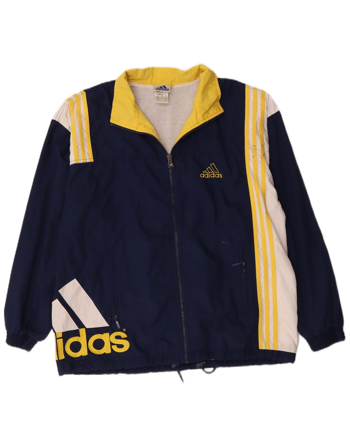 Adidas Herren-Trainingsanzug-Top-Jacke, UK 40/42, mittleres Marineblau, Farbblock