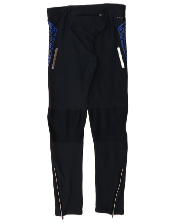 Nike Damen Dri Fit Leggings UK 8 Small Marineblaues geometrisches Polyester
