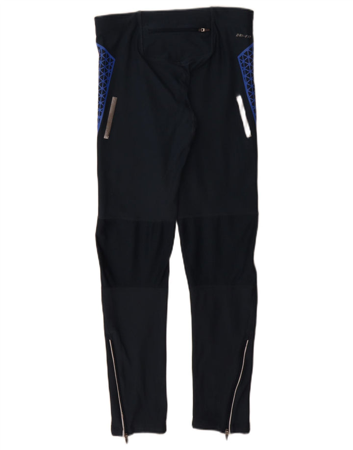 Nike Damen Dri Fit Leggings UK 8 Small Marineblaues geometrisches Polyester