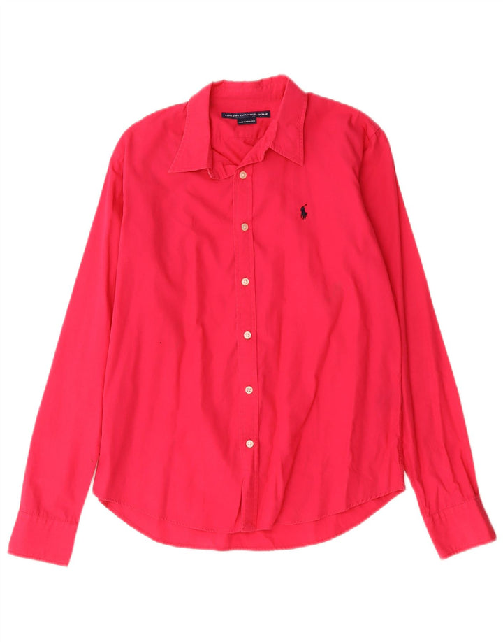 Ralph Lauren Damenhemd UK 14 Mittelrote Baumwolle