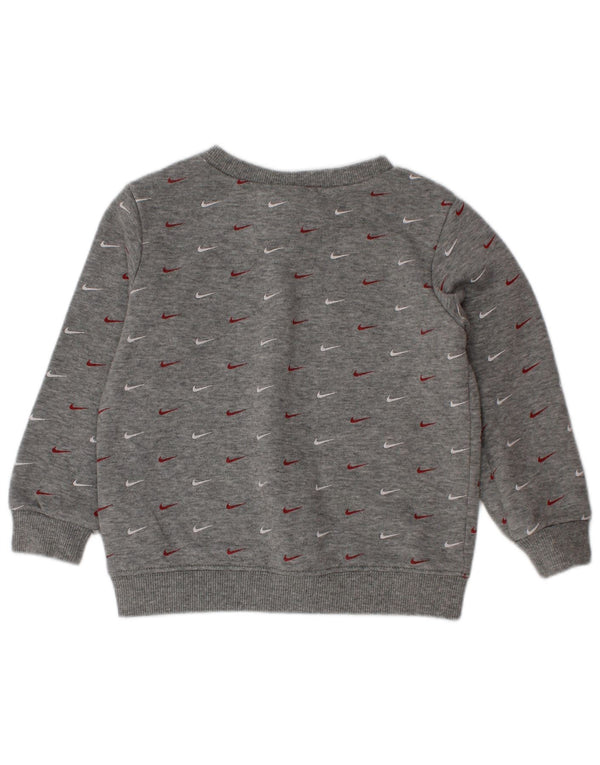 Nike Baby-Jungen-Sweatshirt mit Grafik, 18–24 Monate, graue Baumwolle