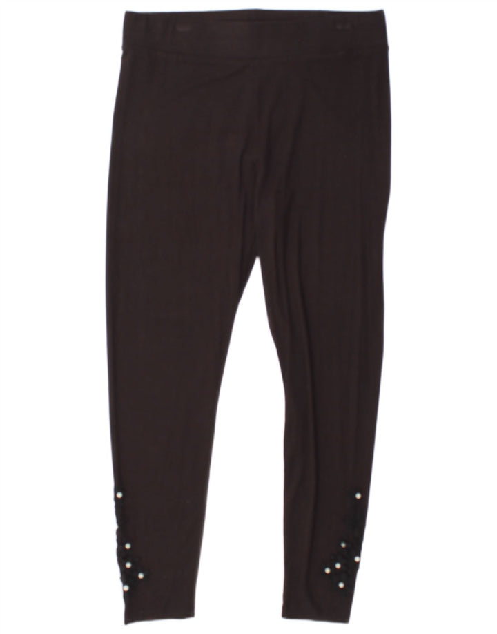 MARKS & SPENCER Damen Leggings UK 16 Large Schwarz Viskose