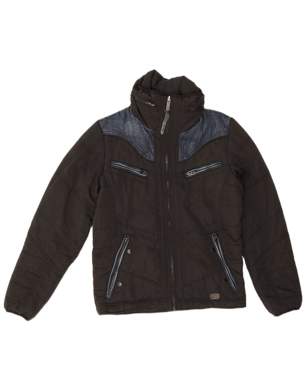 Diesel Damen-Kapuzen-Übergröße, gepolsterte Jacke, UK 6, XS, Schwarz