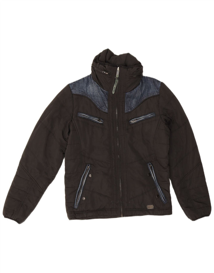 Diesel Damen-Kapuzen-Übergröße, gepolsterte Jacke, UK 6, XS, Schwarz