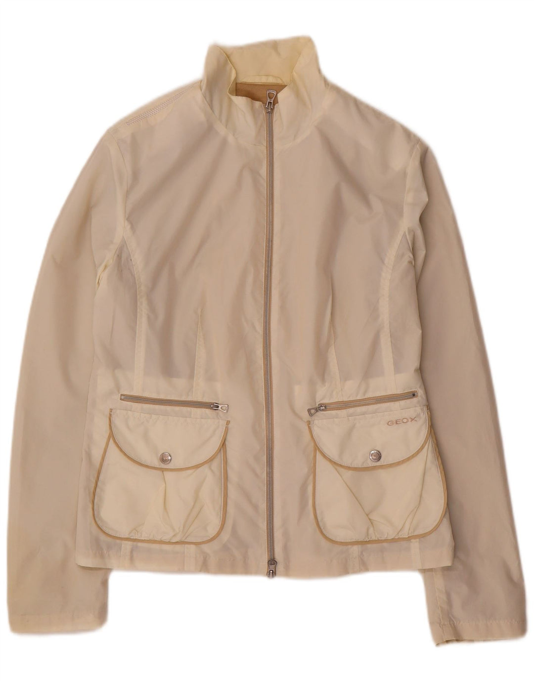GEOX RESPIRA Damen Regenjacke UK 10 Small Weiß