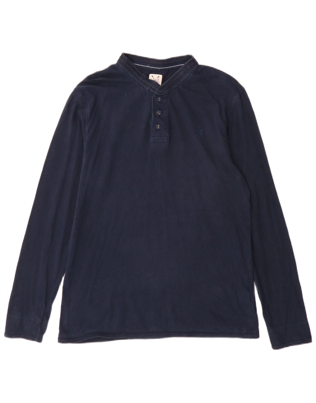 Crew Clothing Herren-Oberteil aus Baumwolle, langärmelig, mittelgroß, Marineblau
